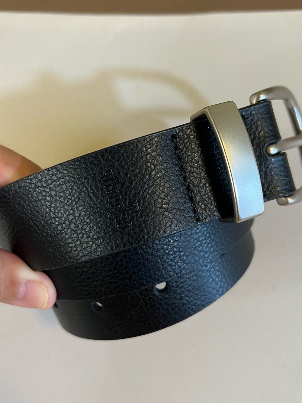 Levi's Black Leather Belt with Silver Buckle